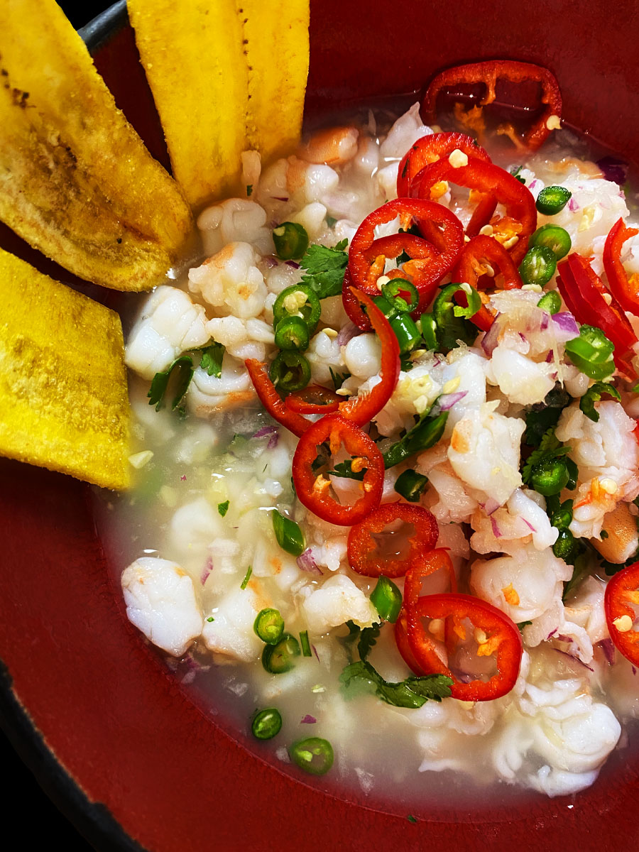 Shrimp Ceviche with Ginger: KINILAW NA HIPON