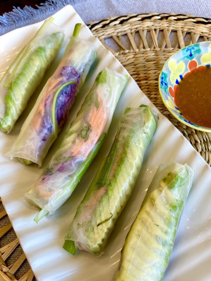 Avocado Spring Rolls with Easy Peanut Sauce