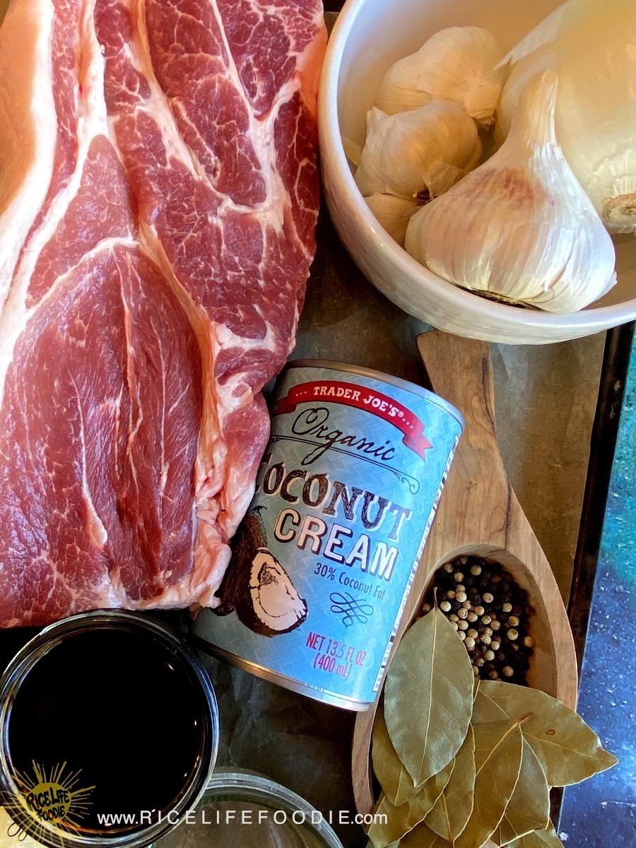 Pork Adobo with Coconut Milk (pork adobo sa gata)