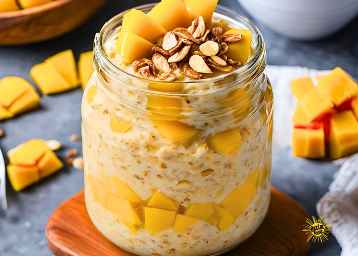 Creamy Mango Overnight Oats (Vegan)