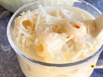 Asian White Fruit Salad with Lychee and Coconut